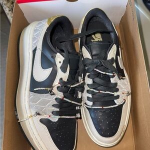 Jordan Women's Sneakers - Black, White, Gold